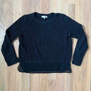banana republic - black knit sweater with lining - size m